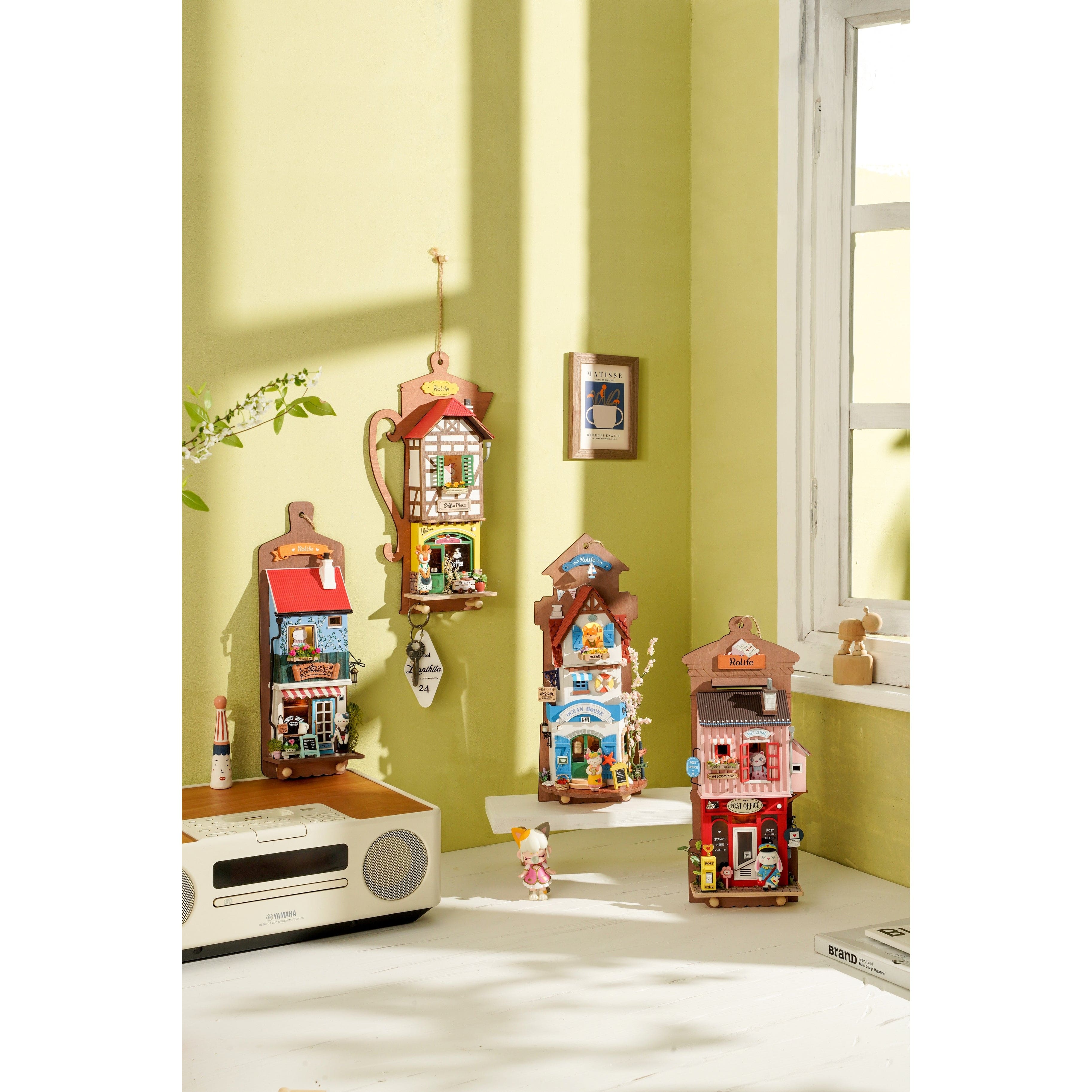Hands Craft Island Dream Villa DIY Miniature Wall Hanging Kit With Key Hangers Kawaii Gifts