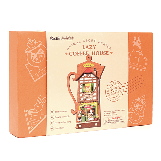 Hands Craft Lazy Coffee House DIY Miniature Wall Hanging Kit With Key Hangers Kawaii Gifts