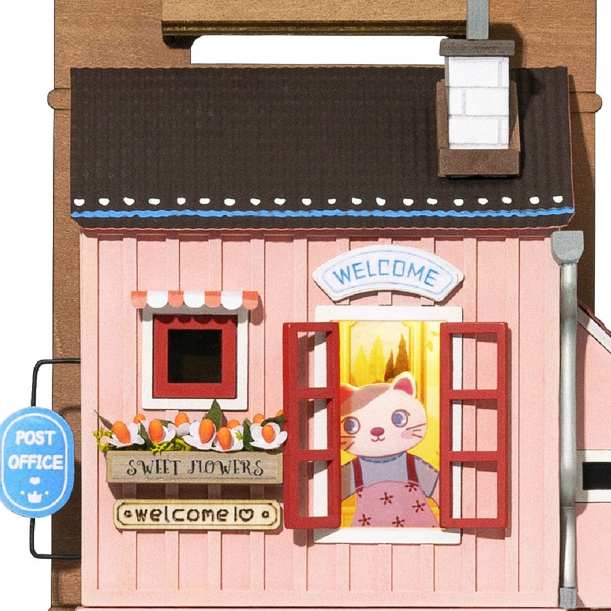 Hands Craft Love Post Office DIY Miniature Wall Hanging Kit With Key Hangers Kawaii Gifts