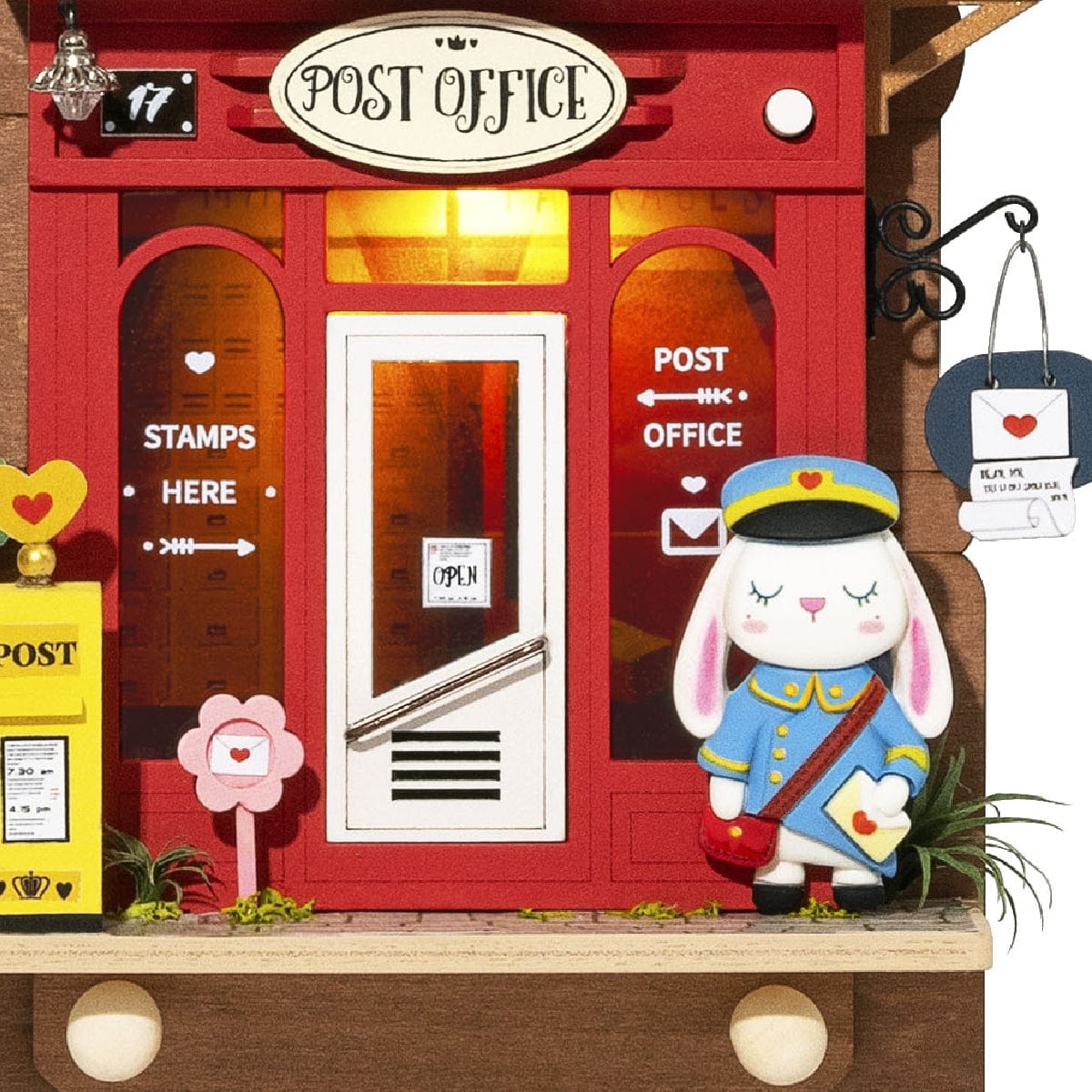 Hands Craft Love Post Office DIY Miniature Wall Hanging Kit With Key Hangers Kawaii Gifts