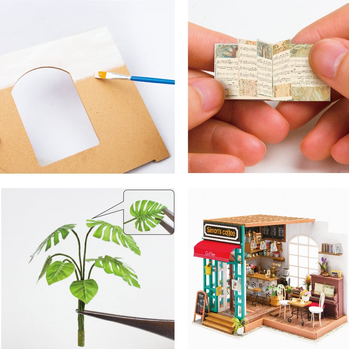 Hands Craft Simon's Coffee DIY Miniature Dollhouse Kit Kawaii Gifts 819887023268