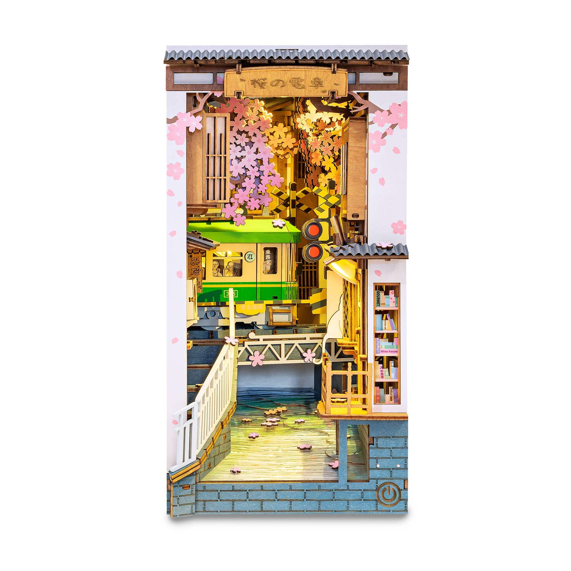 Hands Craft TGB01, DIY Miniature House Book Nook Kit: Sakura Densya Kawaii Gifts 850026738841