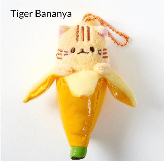 Kawaii Import Orange Bananya Kitty 4" Plush Mascot with Chain (B) Kawaii Gifts 4530344160147