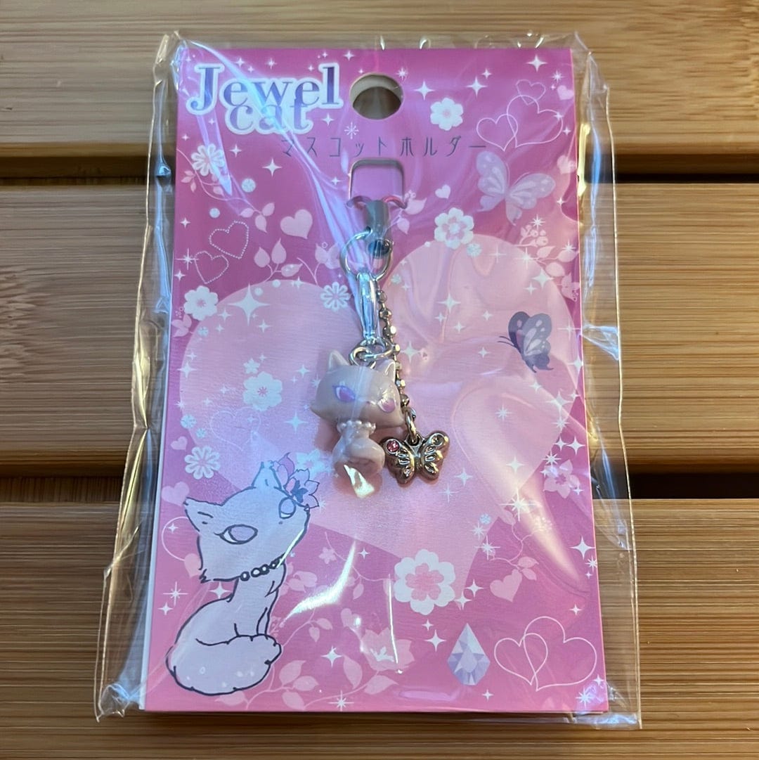 Kawaii Import Purple Jewel Cat Mascot Charm with Strap Kawaii Gifts 4974413464291