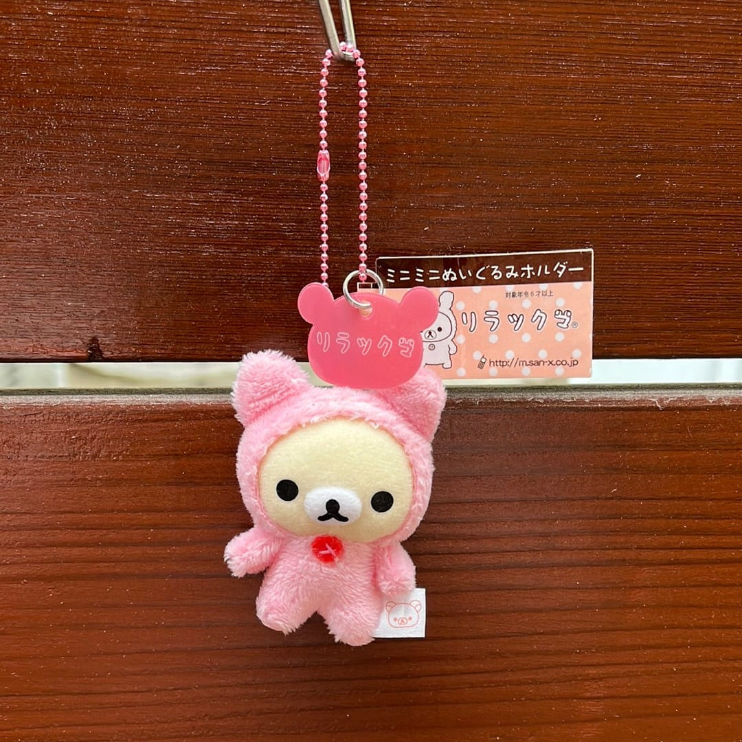 Kawaii Import Relax Bear (Rilakkuma) 2.5" Plush Mascot with Chain Korilakkuma Bunny Kawaii Gifts 4974413461634