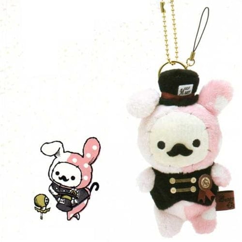 San-X Sentimental Circus Dreamy Land 5.5" Mustached Shappo Plush with Key Chain