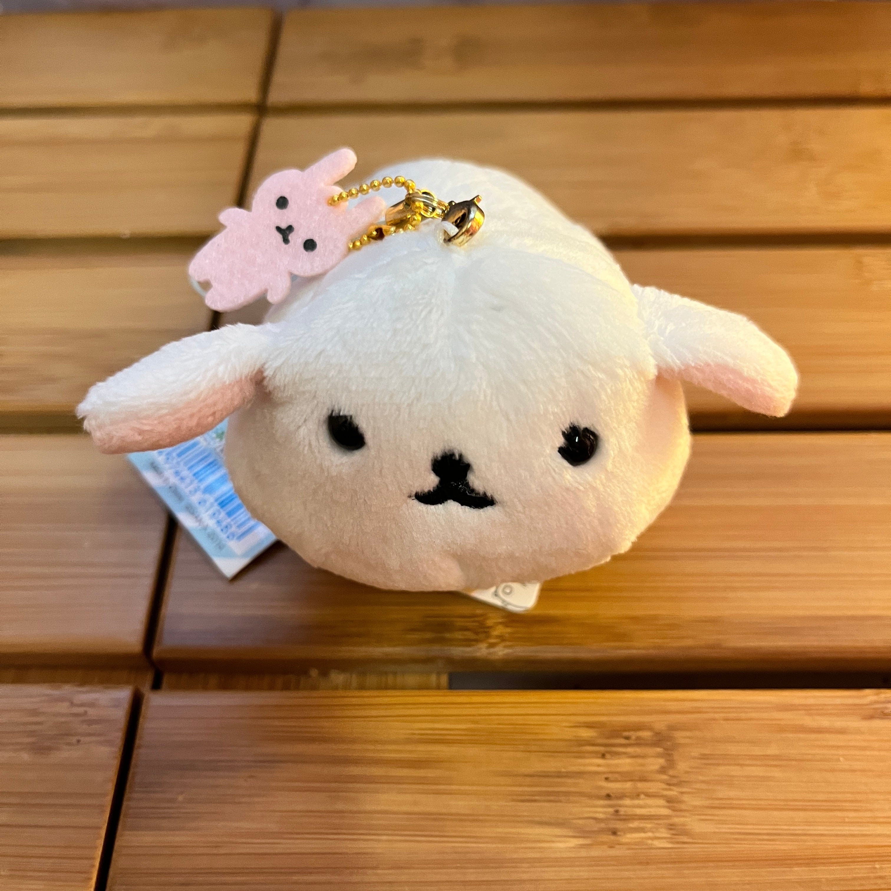 Kawaii Import White Mofutans Mochi Bunnies 4" Plush Mascot with Strap: (A) Kawaii Gifts 4974413619486