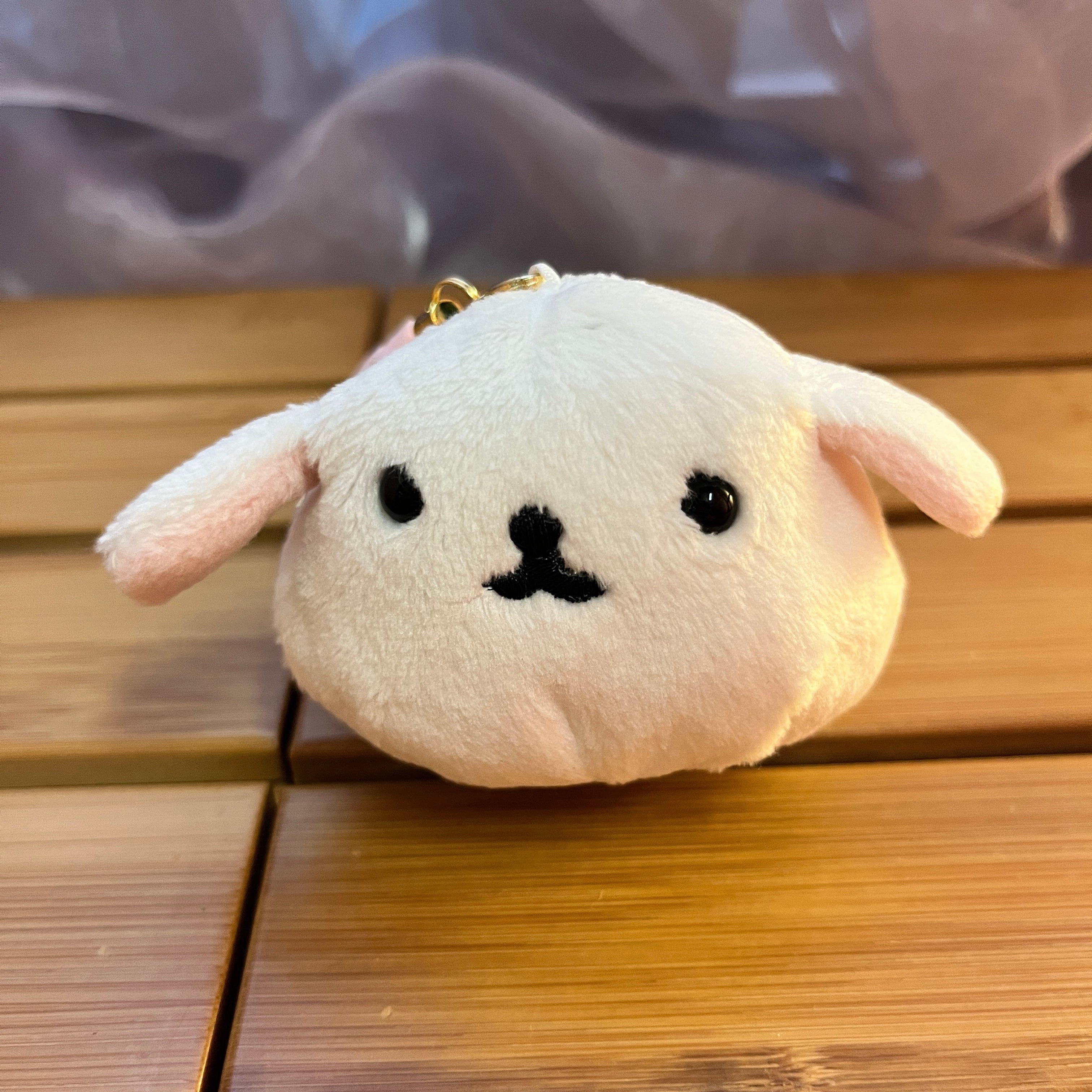 Kawaii Import White Mofutans Mochi Bunnies 4" Plush Mascot with Strap: (A) Kawaii Gifts 4974413619486