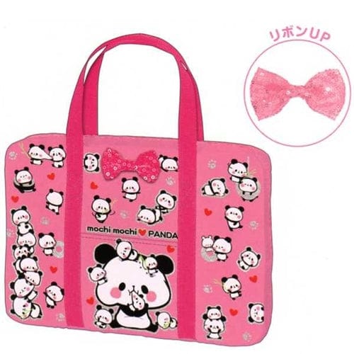 Kamio Mochi Mochi Panda 15" Tote Bag with Pink Ribbon