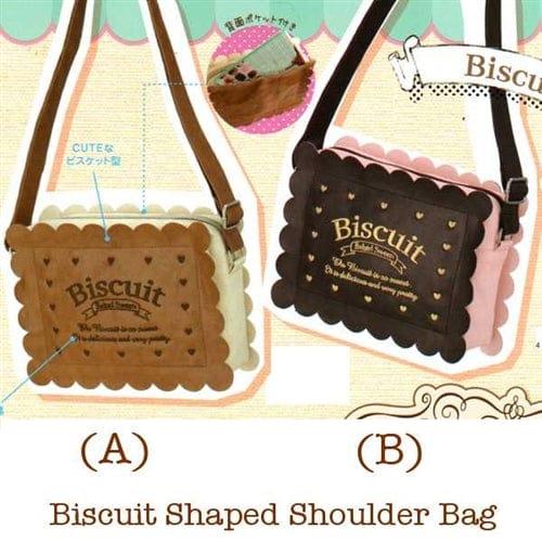 Q-Lia Biscuit 8.2" Shoulder Bag: Dark Biscuit with Strawberry