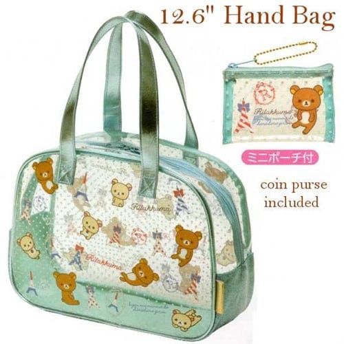 San-X Rilakkuma Paris 12.6" Thick PVC Hand Bag with Coin Purse