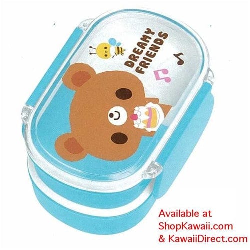 Kamio Dreamy Friends 2-Layered Bento Box With Snap Closure: Bear