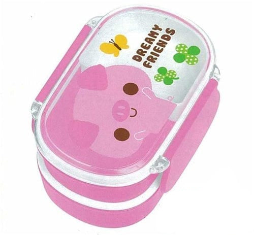 Kamio Dreamy Friends 2-Layered Bento Box With Snap Closure: Piggy