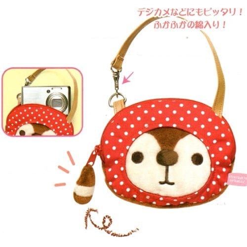 San-X Raccoon Kireizukin Seikatu Plushie Purse with Strap