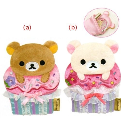 San-X Rilakkuma Cupcake Deluxe Plushie Pouch: Little Bear