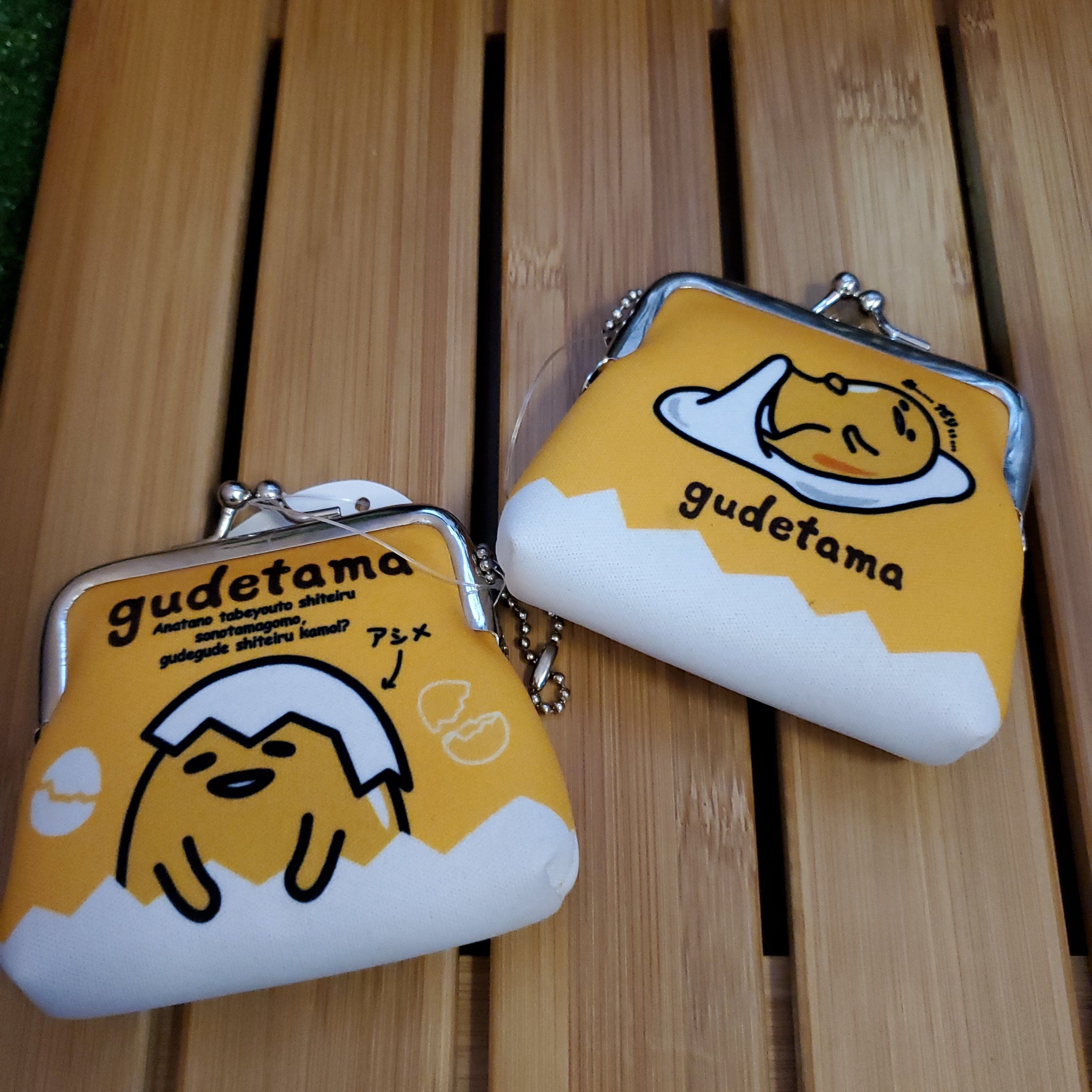 Kawaii Import Sanrio Japan Gudetama Lazy Egg 3.3" Kiss Lock Coin Purse with Keychain: (A) Orange (A) Orange Kawaii Gifts 4930972412388
