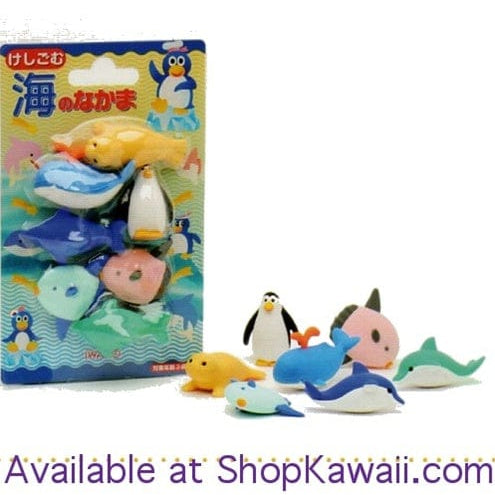 Iwako Marine Animals 7-Piece Eraser Set