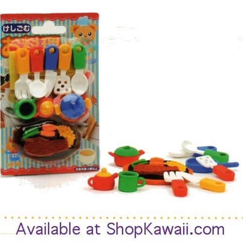 Iwako Steak and Cooking 9-Piece Eraser Set