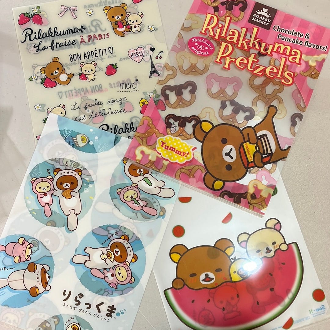Kawaii Import Rilakkuma Vinyl A4 File Folders 4-Packs B (4 Folders) Kawaii Gifts 78335446