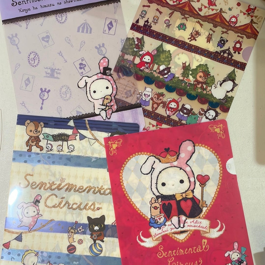 Kawaii Import Sentimental Circus Vinyl A4 File Folders 4-Packs Kawaii Gifts 14022102