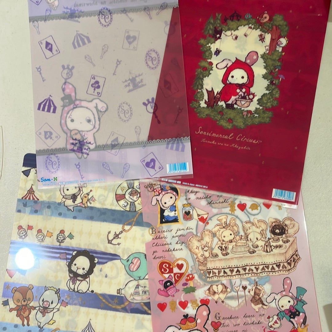 Kawaii Import Sentimental Circus Vinyl A4 File Folders 4-Packs Kawaii Gifts 14022102