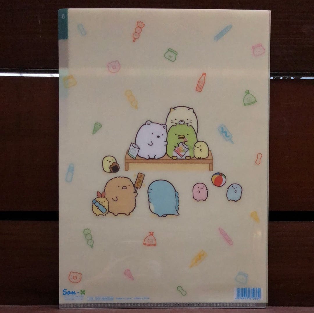 Kawaii Import Sumikko Gurashi Street Food Carnival 5-Index A4 Plastic File Folder Kawaii Gifts 4974413670364