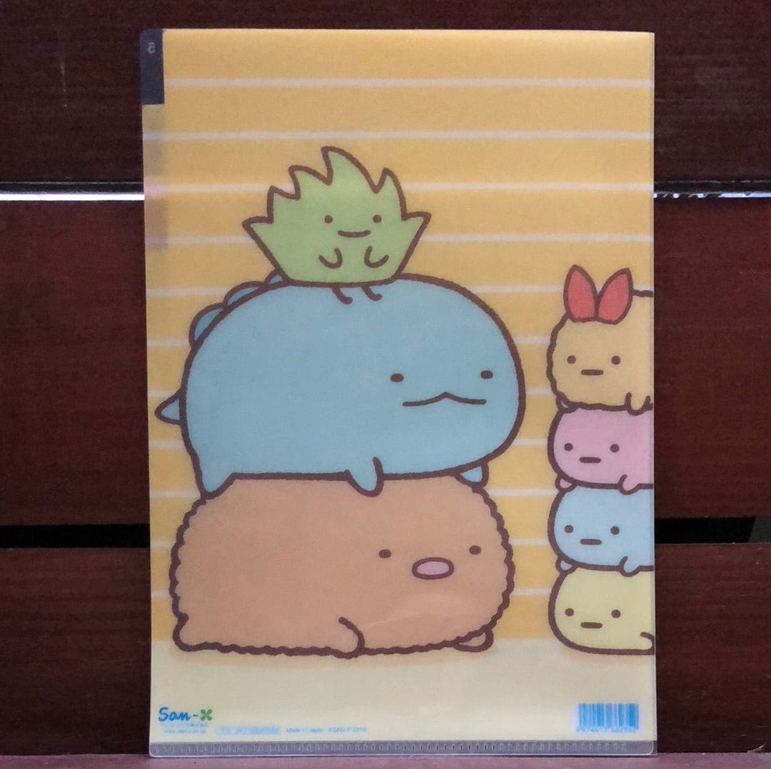 Kawaii Import Sumikko Gurashi Triple Stacks 5-Index A4 Plastic File Folder Kawaii Gifts 4974413662352