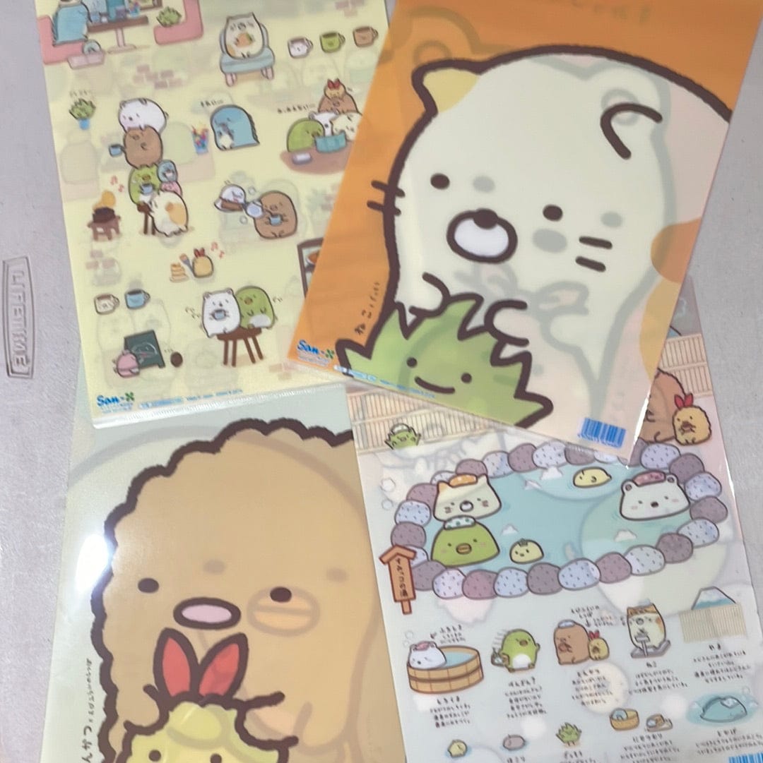 Kawaii Import Sumikko Gurashi Vinyl A4 File Folders 4-Packs Kawaii Gifts 02373590