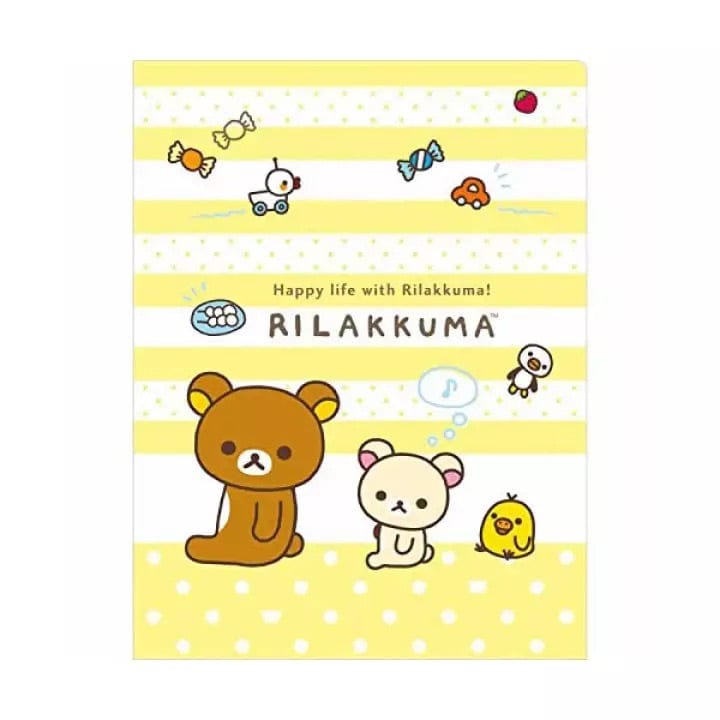 Kawaii Import Yellow Happy Life with Rilakkuma! 10 Pockets A4 Plastic File Folder Kawaii Gifts 4974413670425