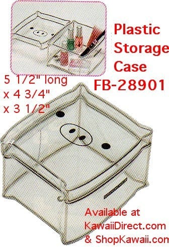 San-X Monokuro Boo Plastic Storage Case: Clear