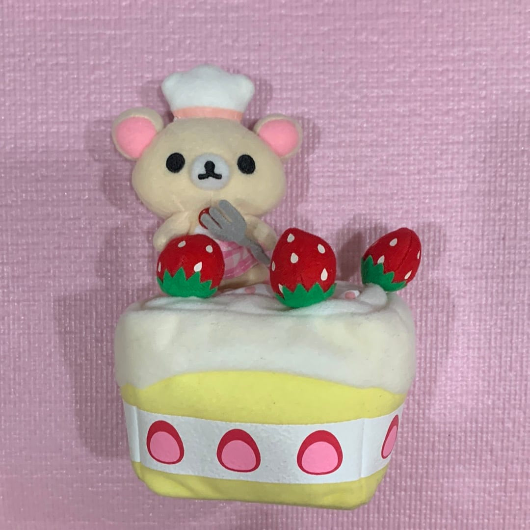 Kawaii Import Rillakuma Cafe Relax Bear Plush Cell Phone Holder Kawaii Gifts 4974413466936