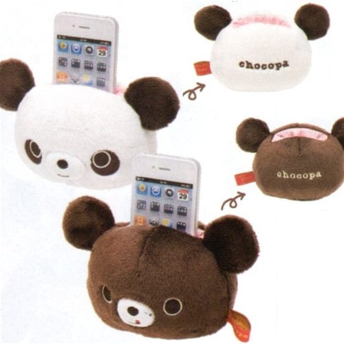 San-X Chocopa Panda 6" Plushy Cell Phone Stand: Chocolate Panda