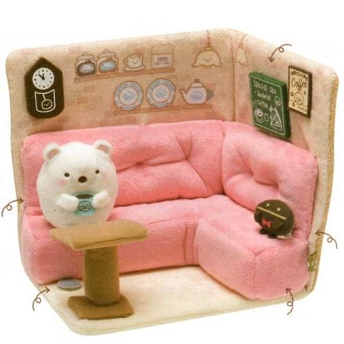 San-X Coffee Shop Sumikko Gurashi 6.3" Corner Booth with Polar Bear