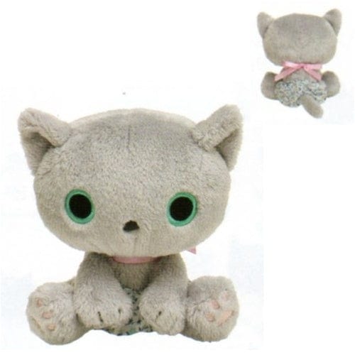 San-X Kutusita Nyanko 5" Plush: Grey Kitty in Undie