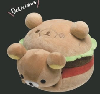 San-X Rilakkuma Deli 6.3Ó Removable Relax Bear Hamburger Plush Set