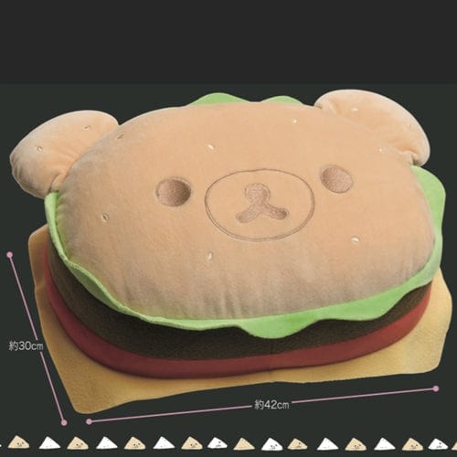 San-X Rilakkuma Deli Large Fuwa Fuwa 16.5Ó Relax Bear Hamburger