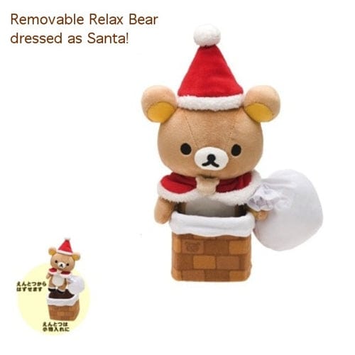 San-X Rilakkuma Merry Christmas 10" Plush: Relax Bear Santa