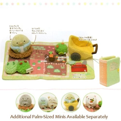 San-X Sumikko Gurashi "Things in the Corner" Penguin Kappa's 10" Book of Garden with Push Cart