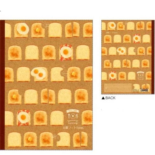 Q-Lia Toast & Egg B5 Graph & Kanji Notebook