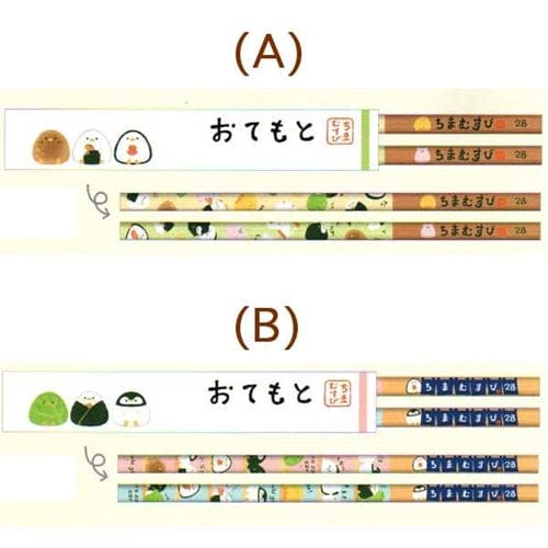 Kamio Coro Coro Cororin Sushi Penguins 2B Pencils in Chopsticks Sleeve: (B)