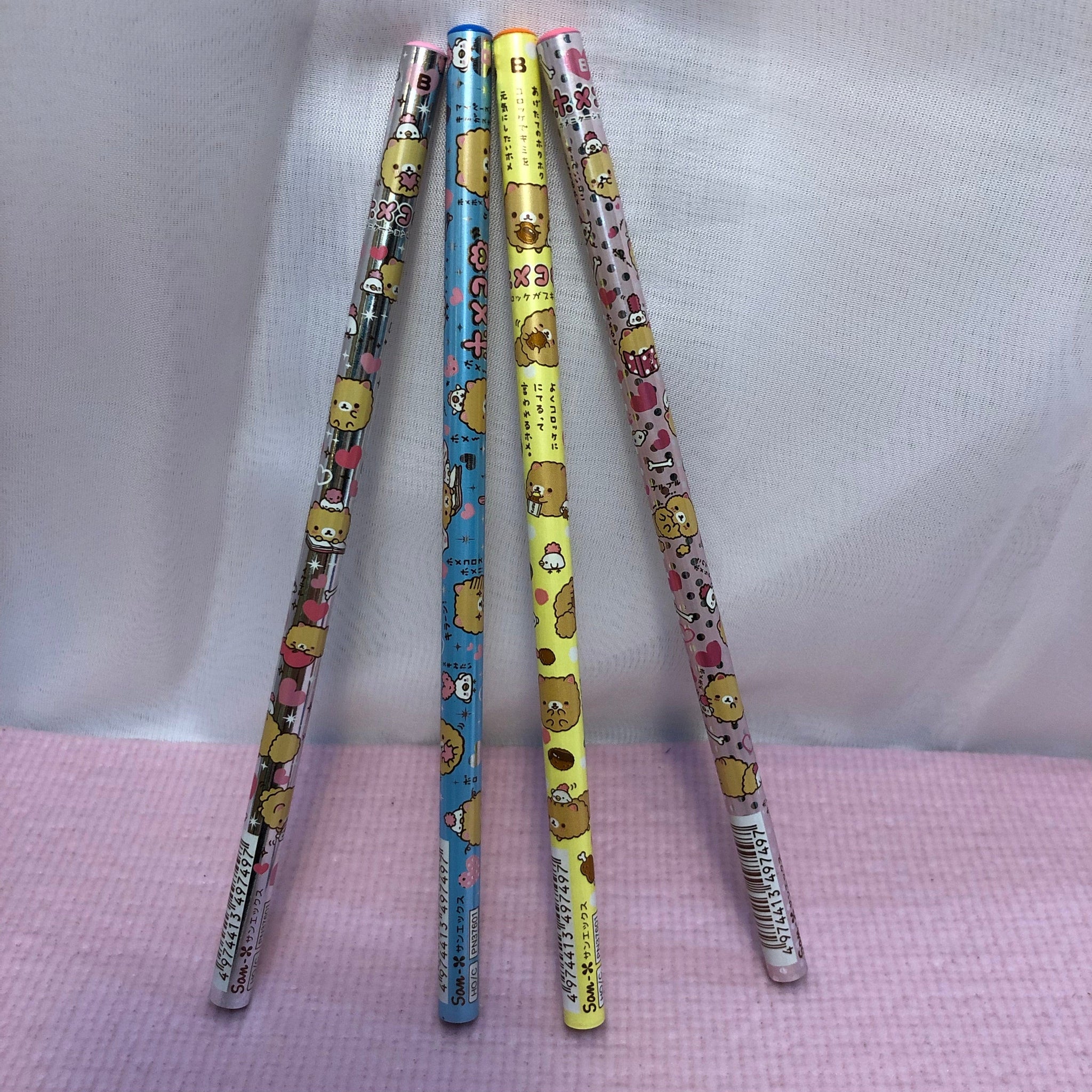  Pikachu PM W Character Lead Pencil 4pcs Set (Random 1 Set) :  Office Products