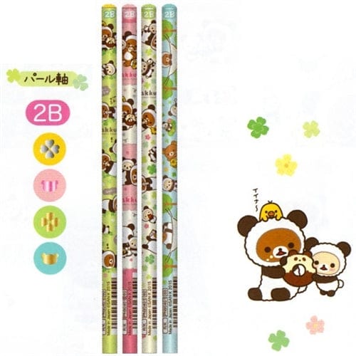 San-X Rilakkuma Panda Bear 2B Lead Pencils: 4-Piece Set