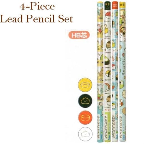 San-X Sumikko Gurashi "Things in the Corner" Sushi House HB Lead Pencils: 4-Piece Set