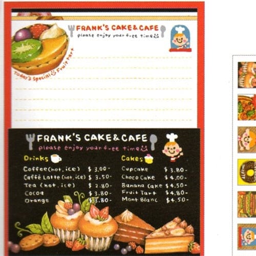 Kamio Frank's Cake & Cafe Quad Letter Set with Stickers
