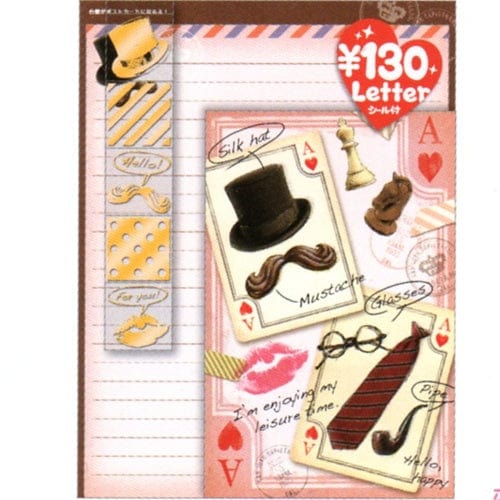 Kamio Gentle Mustache Letter Set with Seal Stickers