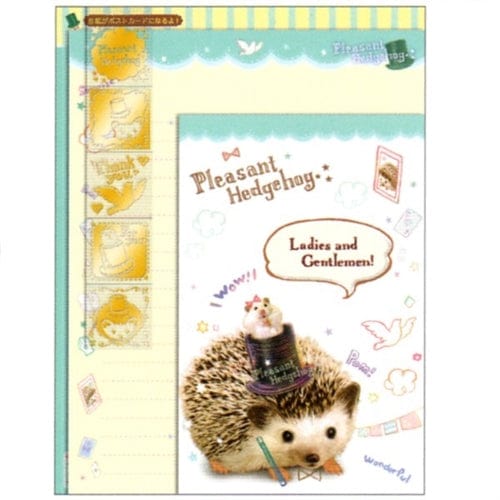Kamio Pleasant Hedgehog Letter Set with Seal Stickers