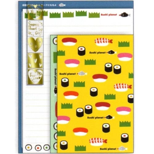 Kamio Sushi Planet Letter Set with Seal Stickers