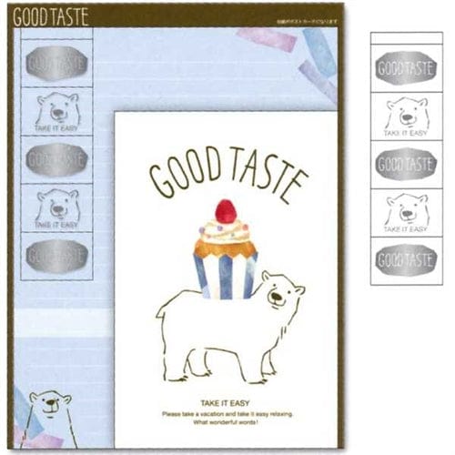 Mind Wave Good Taste Cupcake & Polar Bear Letter Set with Seal Stickers