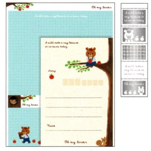 Mind Wave Letter Set with Stickers: Bears & Apple Tree