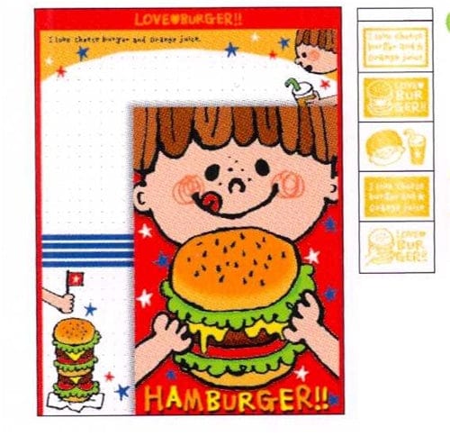 Mind Wave Love Burger!! Letter Set with Seal Stickers